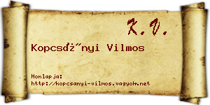 Kopcsányi Vilmos névjegykártya