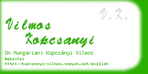 vilmos kopcsanyi business card