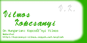 vilmos kopcsanyi business card